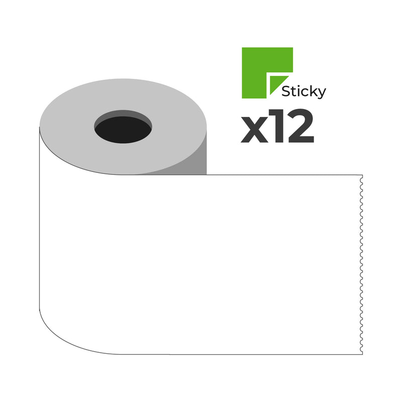 Star Micronics Permanent Linerless Labels - 58 (W) x 80m (L) x 25 (C) x Permanent Adhesive Box of 12 Rolls