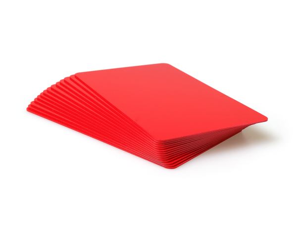 Dyestar Premium Red 760 Micron Cards with Coloured Core (Pack of 100) [C-A7-RD]