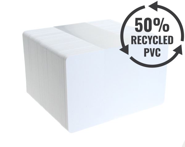 Dyestar White 760 Micron 50% Recycled PVC Cards (Pack 100) [C-A7-WHREC]