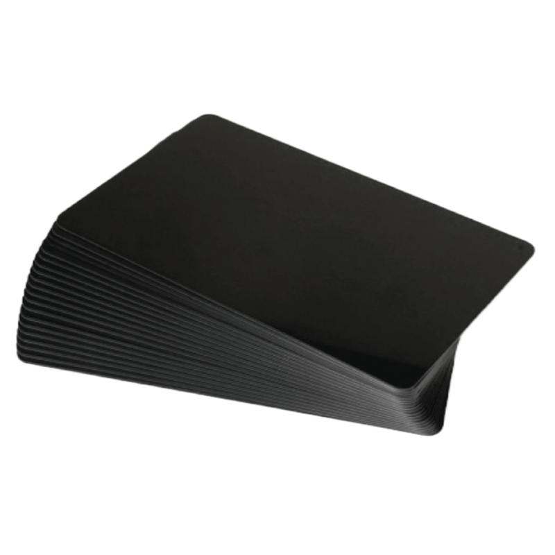 Evolis C8001 Matte Black PVC Cards – 100 Pack – 0.76mm (30mil) – Food-Safe