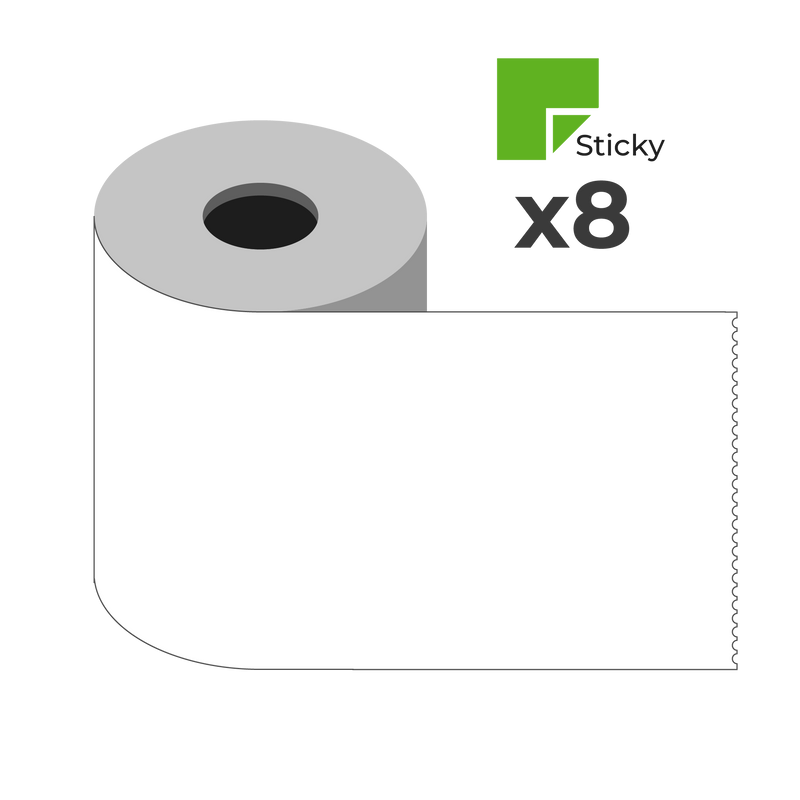 Star Micronics 37990220 58mm Low-Tack Repositionable Linerless Sticky Media (8 Rolls per Case)