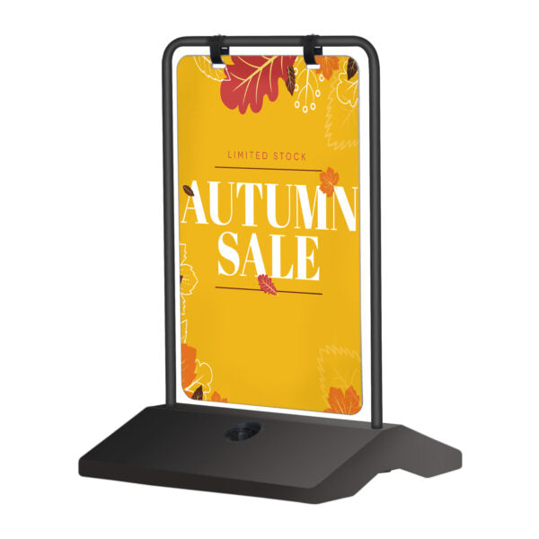 A1 Black Swing Poster Sign | Wind-Resistant Pavement Sign