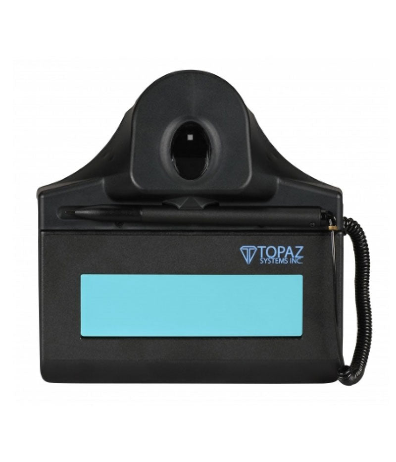 Topaz IDGemLite LCD 1x5 Backlit Signature Pad with Fingerprint Scanner (TF-LBK463-HSB-R)