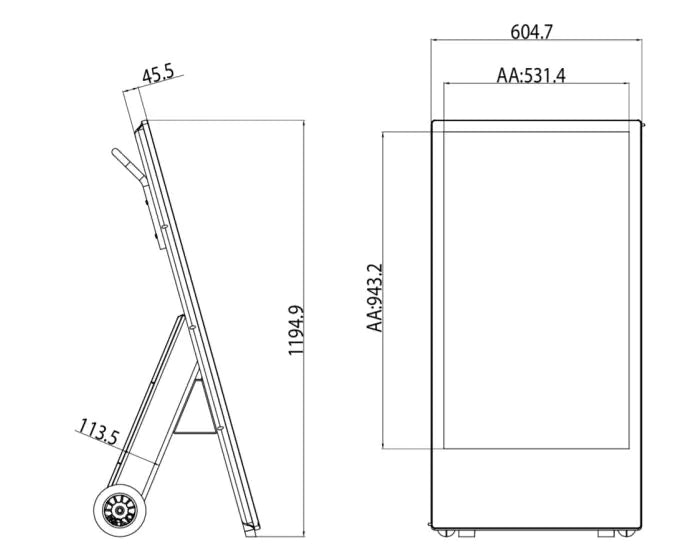 Allsee 43" Outdoor Digital Battery A-Board | Weatherproof IP65 Advertising Display