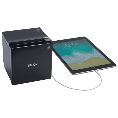 Epson TM-m30II-NT mPOS receipt printer with a network connection.