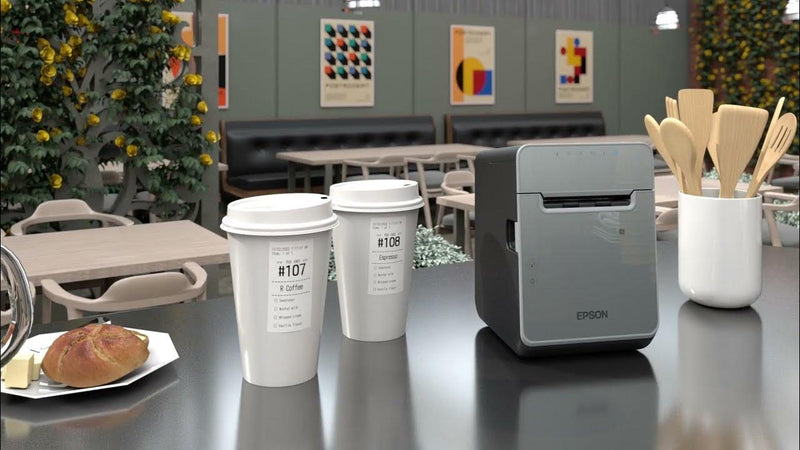 Epson TM-L100 Thermal Label Printer – Linerless, 170mm/s High Speed, USB/Ethernet/Serial, Black