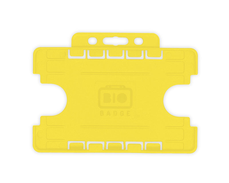 BioBadge Yellow Dual-Sided Holders Landscape - Pack of 100