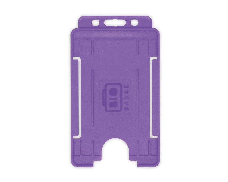 BioBadge Purple Open Faced Holders, Portrait - Pack of 100